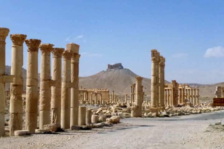 2016-03-27 14:44:48 A general view taken on March 27, 2016 shows part of the ancient city of Palmyra, after government troops recaptured the UNESCO world heritage site from the Islamic State (IS) group. President Bashar al-Assad hailed the victory as an "important achievement" as his Russian counterpart and key backer Vladimir Putin congratulated Damascus for retaking the UNESCO world heritage site. / AFP PHOTO / Maher AL MOUNES