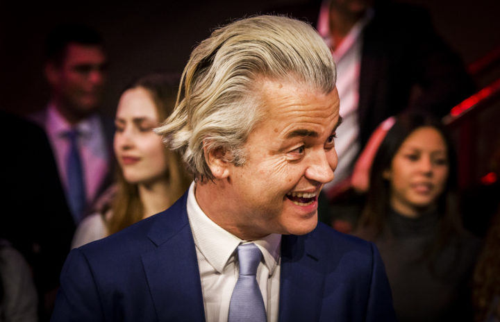 2016-04-05 20:20:08 DELFT - Geert Wilders van de PVV tijdens de informatieve uitzending NOS Nederland Kiest  Het Referendum in aanloop naar het referendum over het associatieverdrag tussen de EU en Oekraine. ANP KIPPA REMKO DE WAAL