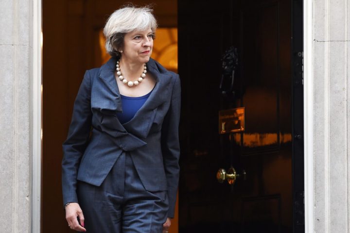 2016-09-22 17:10:49 epa05552117 British Prime Minister Theresa May prior to a meeting with President of the European Parliament Martin Schulz (out of picture) at 10 Downing Street in London, Britain, 22 September. May and Schulz were to discuss Britain's plans on exiting the EU. EPA/ANDY RAIN