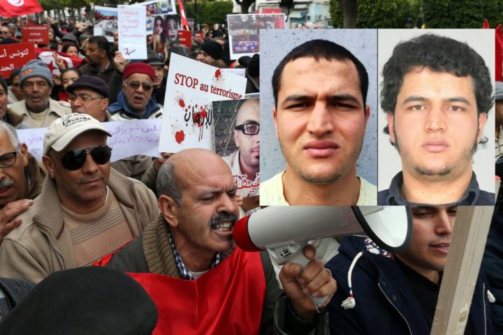 2017-01-08 12:09:59 epa05704784 Tunisians shout slogans during a demonstration against allowing Tunisians, who joined the ranks of jihadist groups, to return to the country, at the Avenue Habib Bourguiba in Tunis, Tunisia, 08 January 2017. Hundreds of people gathered to protest against letting jihadists who fought overseas to return to the country. EPA/MOHAMED MESSARA