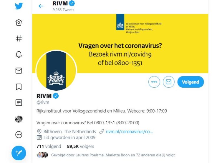 RIVM Twitter coronavirus